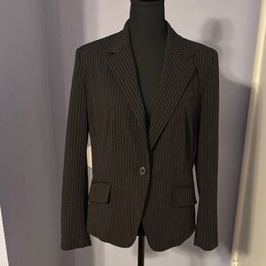 Classic Black Pinstripe Women's Blazer